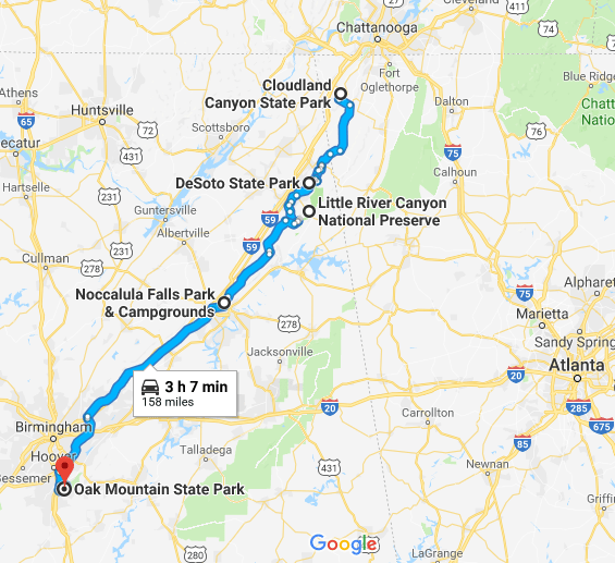 AL-GA Leg of Waterfall Alley